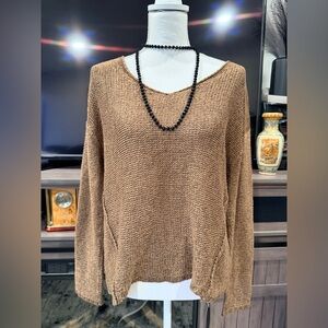 RDI Brown V-Neck Knit Sweater